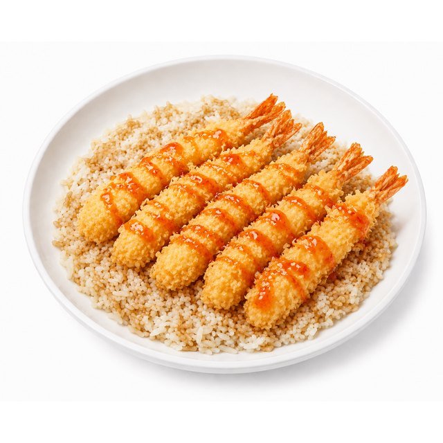 Riz tempura crevettes, sauce aigre douce