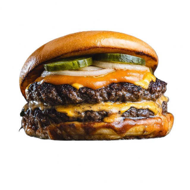Smash Classique – Pain potato roll, 2 steaks, 2 cheddars, sauce burger, oignons, cornichons et voilà.